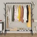 1 PC Multipurpose Clothes Metal Rack with Bottom Shelves Closet Organizer - Freestanding Clothes Garment Stand Light weight Rack for displaying clothes (Black). 