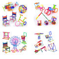 Magic Stick Blocks Colorful Dream Blocks Plastic Building Stick Kits - 98 Pcs - Teeli Blocks. 