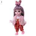 6 inches Doll Toy Exquisite Easy to Care Comfortable Touch 1/8 Big Eyes Doll for Entertainment. 
