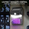 Solar Powered Light Night Mosquito Killer Wall Lamp LED Sensor Bug Zapper Mini Trap Fly Insect Repeller Outdoor Mosquito Racket, Rechargable Reject Ultrasonic Electronic Mosquitos Killer Indoor Insect Lamp. 