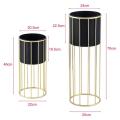 Antique Gold Planter Flower Pot|New Fram| Flower Stand Metal Gold with Flower Pot Bucket. 