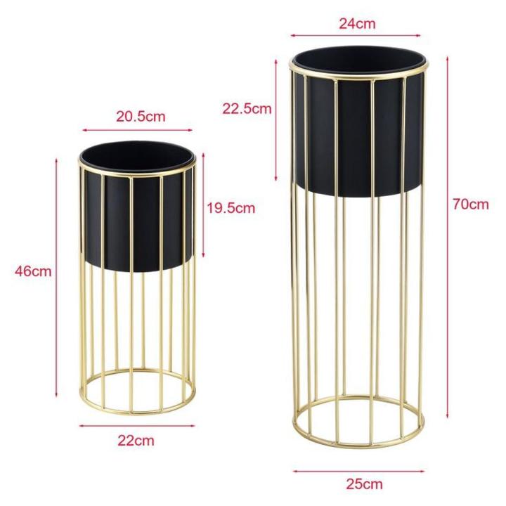 Antique Gold Planter Flower Pot|New Fram| Flower Stand Metal Gold with Flower Pot Bucket