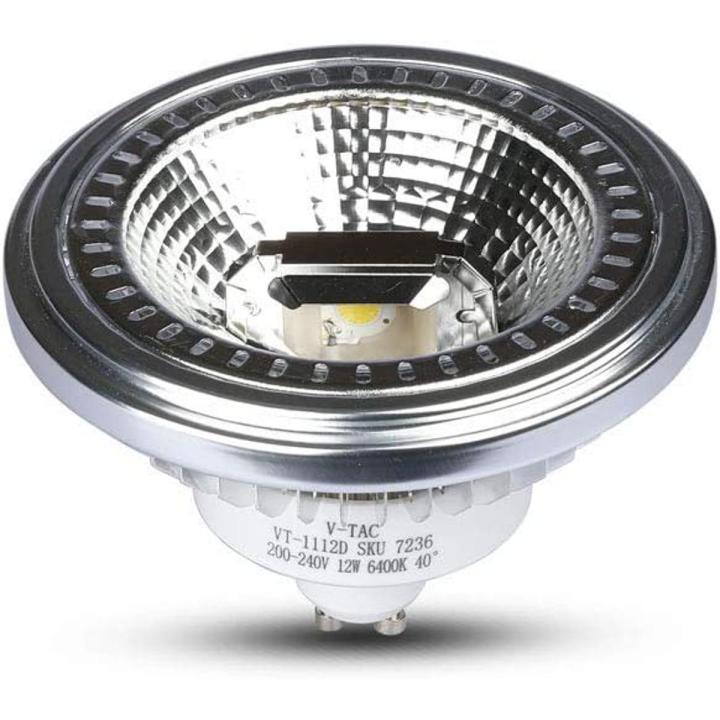 V-TAC 4225 12 W GU10 LED Par 220-240 V SMD Light 6000 K with Light, 900 lm, Beam angle 40 Degree / Not Dimmable 5W Cool VT - 1112 [Energy Class F]