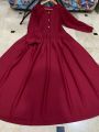 Marble Button Georgette Abaya for Women - Stylish Design with Flared Fit. 
