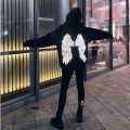 Angel Wings Reflective Glow In Dark Fleece Full Sleeves Pull Over Hoodie For Men & Women. 