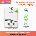 Enviro INSTANT Gas Water Heater EGWH-600 (6L) | LPG Convertible to Natural Gas | LED Temperature Display, Summer & Winter Switch, Zero Pressure Valve, Black Color with 1 Year Official Warranty. 