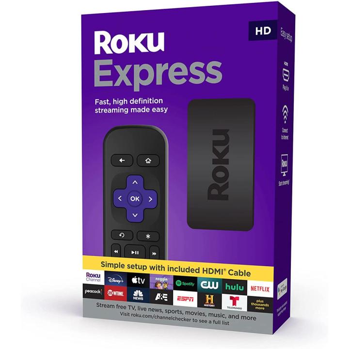 Roku Express 2022 | HD Streaming Media Player with High Speed HDMI Cable and Simple Remote