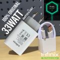 Infinix 33W Fast Charger Infinix 33 Watt 100% Original Fast Charger Box Pulled - infinix 33 watt charger original Flash Adapter With 6A Type C Cable & Without Cable For Infinix Note 10, 10pro, Note 11, 11pro, Note 12, Hot 30, Zero 8. 