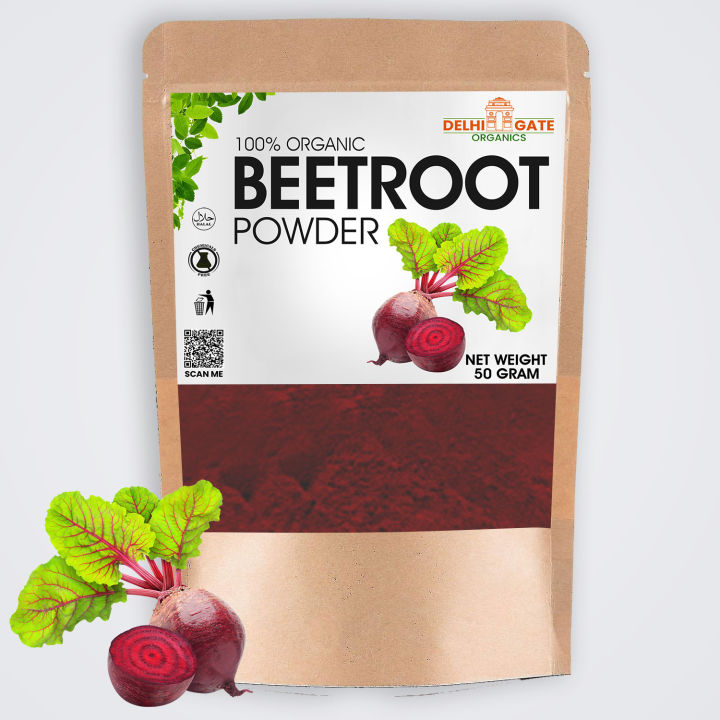 Organic Beetroot Powder For Skin Chukandar Powder For Hair & Lips 50 Gram
