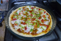 One piece pizza tray, bread cake tray Baking Tray Lace Baking Bottom Mold Household Oven Making Pizza Cake Bread Tray Black 11 inch. 