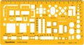 1850 1:100 Scale Architectural Scale Ruler Drawing Stencil - Orange/Transparent. 