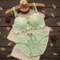 New Design Bra Set Unique Lace Style With painty Set For Women Padded or Removable Pad Wire Bra For Girls Net Style Underwear (skin, blue, red, black and Green color available We may send any color  size (30 to 38). 