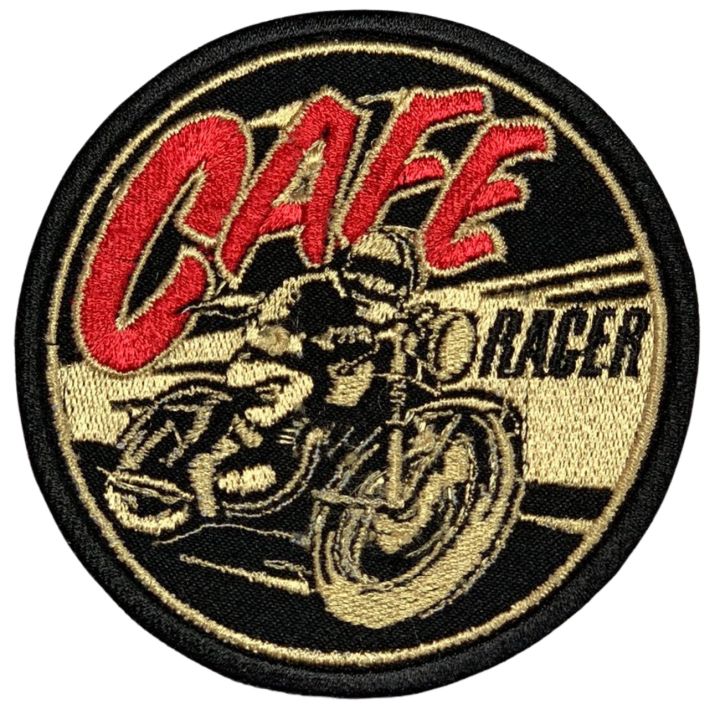 Vintage Cafe Racer logo Embroidered Iron on Patch Sew On Badge Bags Caps Applique