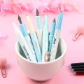 Soft Theme Ink Pen For Girls And For Boys Fountain Pen Set With Erasable Blue/Black/Red Ink Gift For Kids Smooth Writing School Stationery Office Supplies - 3556. 