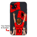 Costom Albania Flag Football Soccer Jersey Cover Case for iPhone 15 14 Pro Max 13 12 11 Mini X XS XR 7 8 6S Plus SE. 