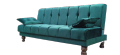 The Furniture Collection - Customised 3 Seater Sofa Cum Bed Imported Fabric Soft Velvet Green, length 6 ft and height 18 inches Apartments/Offices. 