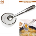 Multi-functional 2 in 1 Fry Tool Filter Spoon Strainer, Frying Mesh Colander, Quick Strain Stainless Steel Tong, Chimta for Fried Food, Unique Frying Mesh Kitchen Tools By Muhandisaan Trading. 