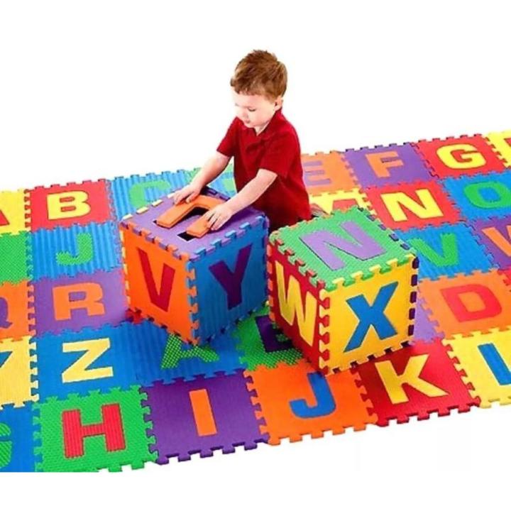 Kids Foam Play Mat, 36Pcs Alphabets & Numbers , Puzzle Exercise EVA Foam Play Mat Floor Soft Playmat Tiles for Baby Children Kids Playing Crawling Pad Toys. Interlocking Tiles