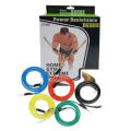 "11-Piece Resistance Band Set with 5 Stackable Tubes – Full-Body Workout Kit with Handles, Door Anchor, and Ankle Straps". 