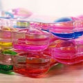 Double Heart Liquid Motion Bubble Drip Oil Hourglass Timer Clock Kids Toy Gift. 