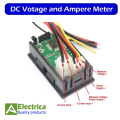 DC 100 Volt 10 Amp Meter Dual Display Digital Panel Meter DC Volt & Ampere Power Tester by Electrica. 