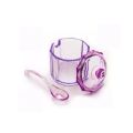 MS - Acrylic Sugar Pot With Lid & Spoon. 