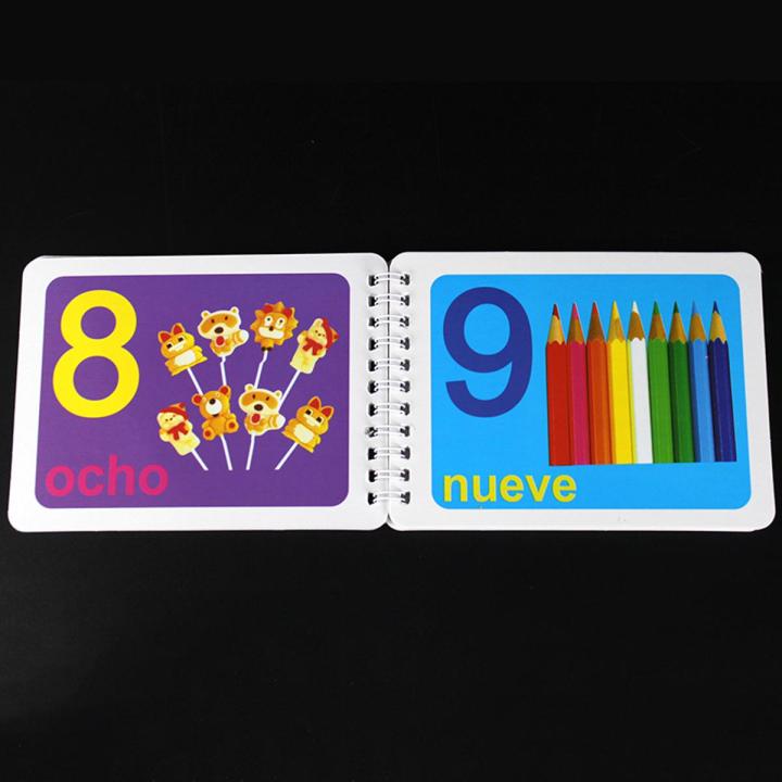 Spanish Numbers 123 Card Book Early Educational Flashcards Educational Children Word Preschool Learning Activities Game for kids