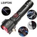 Multi-Functional High Power  Rechargeable LED Flashlight with USB Charging COB Safety Hammer Zoom Waterproof Aluminum Alloy White Laser Torch for Camping, Hiking, Super Bright 100000 Lumen with 360° COB Work Light, 5 Light Modes, IPX6 Waterproof, |. 