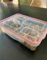 Portable Snack Box Leak Proof Lunch Box 4 Compartment Food Container Reusable Microwave Fruit Salad Boxes For Kids Adults. 
