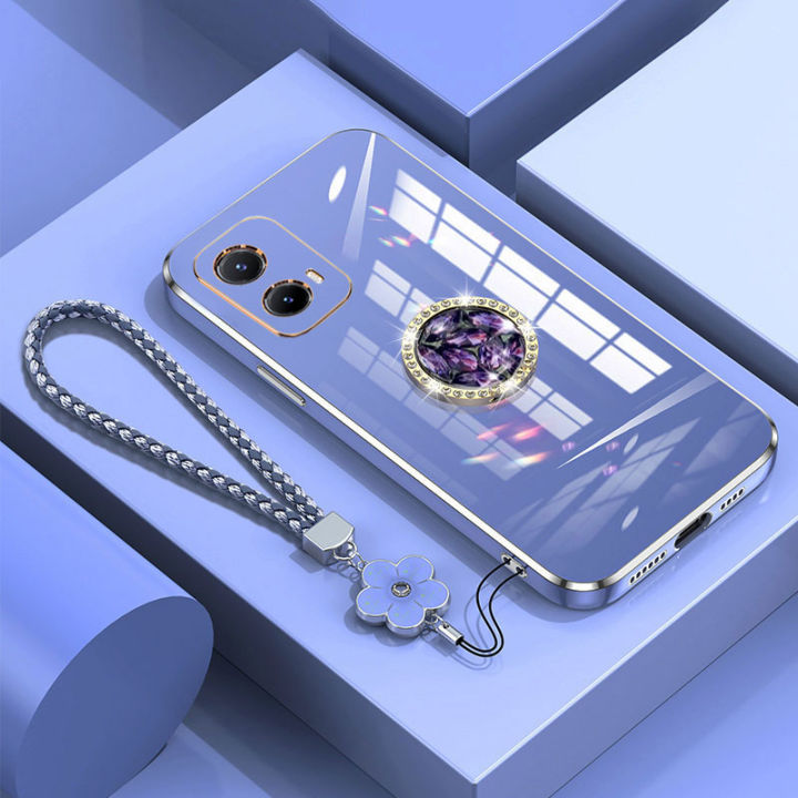 G53 5G Case Luxury Diamond Ring Cover For Motorola Moto G53 G54 G84 G42 G23 G73 Phone Case With Lanyard Plating Cases G 53