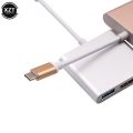 USB C HUB to HDMI Adapter For Macbook Pro/Air Thunderbolt 3 USB Type C Hub to HDMI 4K USB 3.0 Port USB-C Power Delivery（white）. 