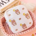 Women Girls Kawaii Cosmetic Makeup Tampon Bear Napkin Pouch Storage Bag Coin Purse Sanitary Pads Bag Mini Data Cables Organizer. 