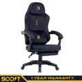 Boost Surge Pro Ergonomic Chair with Footrest - Premium Velvet, Adjustable Back, 1-Year Warranty. 