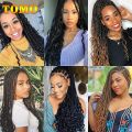 TOMO Box Braids Crochet Hair 14 18 24 Inch 3X Goddess Box Braids Crochet Braids With Curly Ends Ombre Synthetic Braiding Hair. 