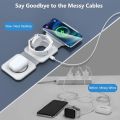 3 in 1 Foldable Wireless Charger, Magnetic Fast Wireless Charging Pad, Compatible with iPhone 14/13/12/SE/11, Samsung Galaxy, Apple Watch, AirPods Pro with Night Light, Wireless Charging for Apple Watch, Watch Charger Stand for Apple Watch, Charging Cable. 