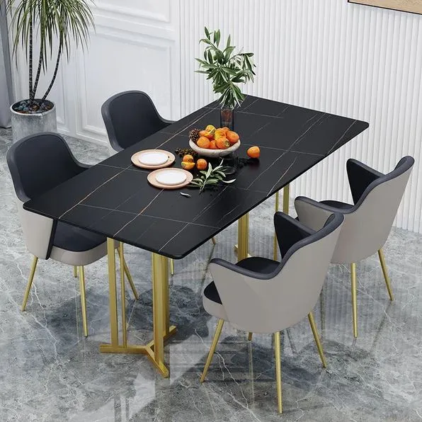 Modern%20Dining%20Table%20Dining%20%20White%20and%20Black%20Marble%20Effect%20Sheet%20Rectangle%20Shape%20Dining%20Gold%20Finishing%20-%20Image%202