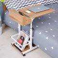 Movable Bed Side Computer Table With Wheels Storage Adjustable Table. 