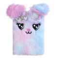 Compact size Bunny plush diary Fluffy  packaging Kawaii design Cartoon notebook Multiple colors Soft material Portable notepad for School Office Daily planning Writing journal Gift idea. 