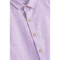 Purple Lilac Short Sleeve Linen Shirt from NEXT UK for Baby Boys aged 3 to 6 months and 18 to 24 months. 