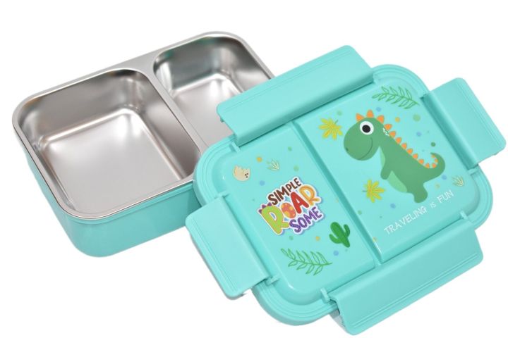 STAINLESS STEEL HOT&COOL DINOSAURE LUNCH BOX / STATIONERY FOR KIDS