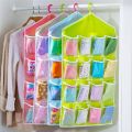Pack of 3 16 Pockets Wall Wardrobe Hanging Organizer Socks Underwear Sundries Sorting Storage Bags Space Saver Wardrobe Organizer Bag. 