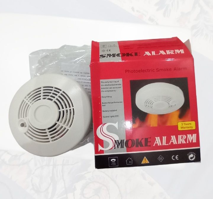 Wireless Smoke Alarm Battery Operated (9v Battery Included)  Photoelectric Smoke Detector for Home and Office