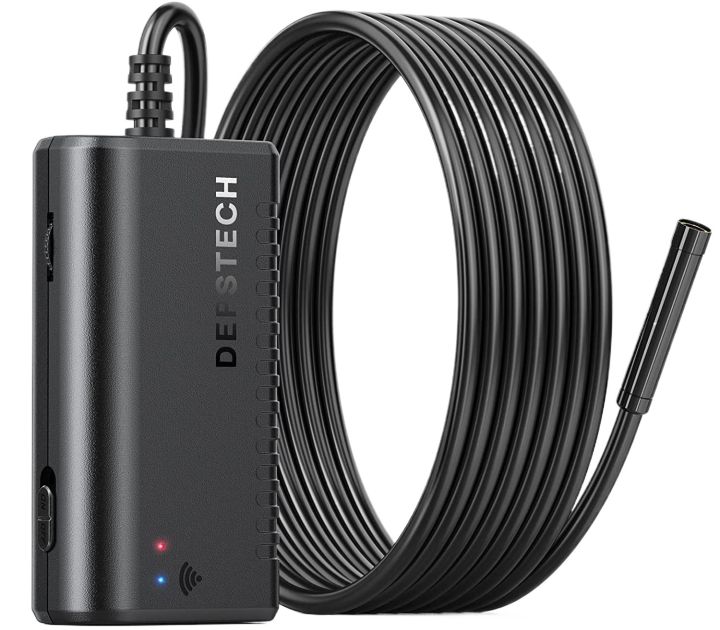 DEPSTECH Wireless Endoscope Inspection Camera, IP67 Waterproof WiFi Endoscope Camera with Lights, 1200P HD Semi-Rigid Snake Cable Camera for Android and IOS Smartphone, iPhone,Samsung,Tablet (11.5FT)