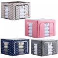 Folding Oxford Cloth Steel Frame Clothing Quilts Pillows Storage Bag Folding Organizer Box Storage Bag Zipper Lid 24 L. 