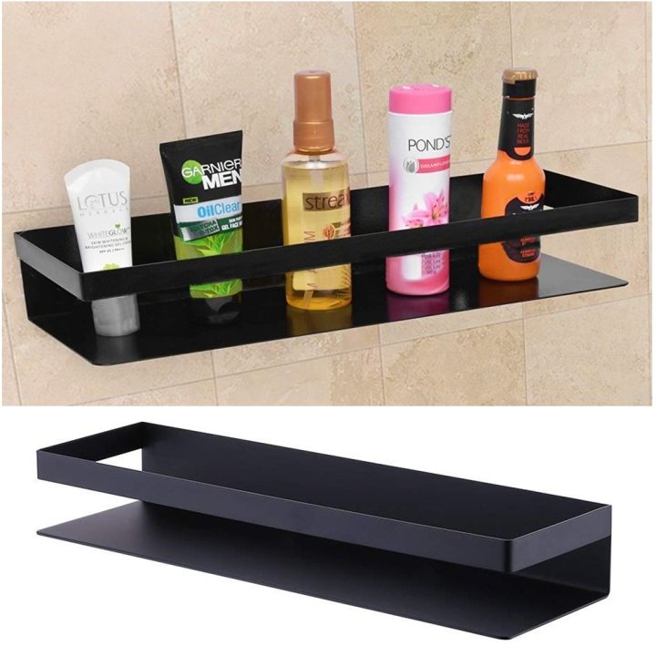 Wall Mount Washroom Accessories Storage Metal Bar Shelf Rack Organizer