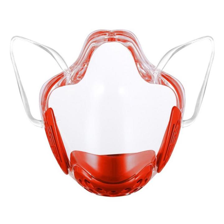 Fast to ship Transparent Face-Mask-Full-Face-Shield-with Lanyard-Anti-fog reusable durable plastic Face Shield protection with nose line Full-Eye-Face-Sunglasses-Women-Lip-Mask-sport mask sunny