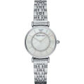 Emporio Armani Silver Stainless Steel Mother Of Pearl Dial Quartz Watch for Ladies - AR1908. 