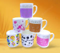 (Pack of 6) Classic Plastic Cup - Beautiful Design Cup - Imported Cup - Gift Cups - Tea Cup - Coffee Cups - Plastic BPA Free Cups - Multiple Colors Design - Best Quality Products - Unbreakable Cups - Classic Mug for Milk and Juice. 