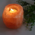 Natural Himalayan Pink Salt Candle Holder for Spa, Bedroom, and Living Room Soothing Glow, Air Purification, Stress Relief, and Allergy Reduction. 