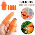 Pack of 6 Silicone Finger Protector with Blade for Fruits Vegetable Thumb Knife Finger Guard Antislip Finger Cutter Kitchen Gadgets Garden Tools. 
